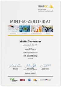 Muster eines MINT-EC-Zertifikats